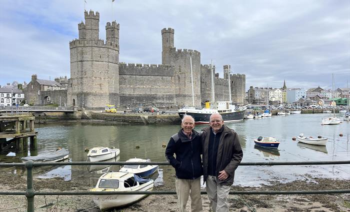 Two happy clients tour Wales' Castles
